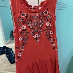 orange flowered tank top